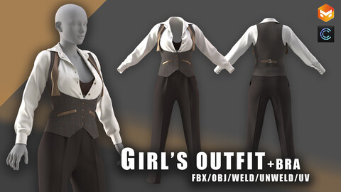 girl's outfit/formal/women's suit/clo3d/marvelous