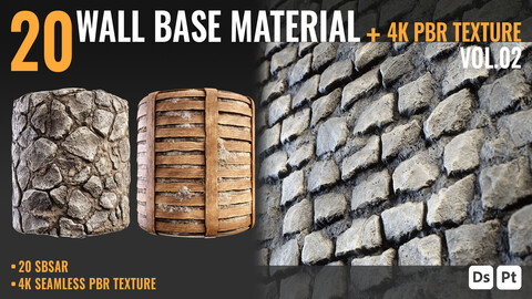 20 WALL BASE MATERIAL & PBR TEXTURE - VOL 02