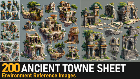 Town Game Sheet|4K Reference Images