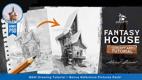 'Fantasy House' Concept Art Tutorial by Michael Guimont