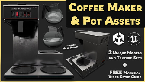 Coffee Maker and Pot 3D Assets