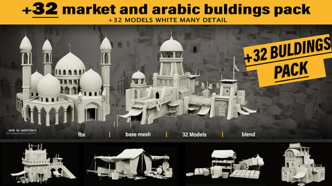 32 market and Arabic buildings pack