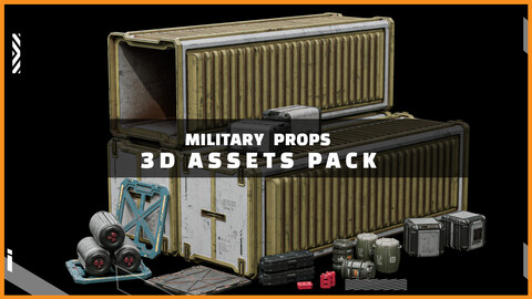 Military props 3D Model Pack – High Detail, 4K PBR Textures, Game Ready