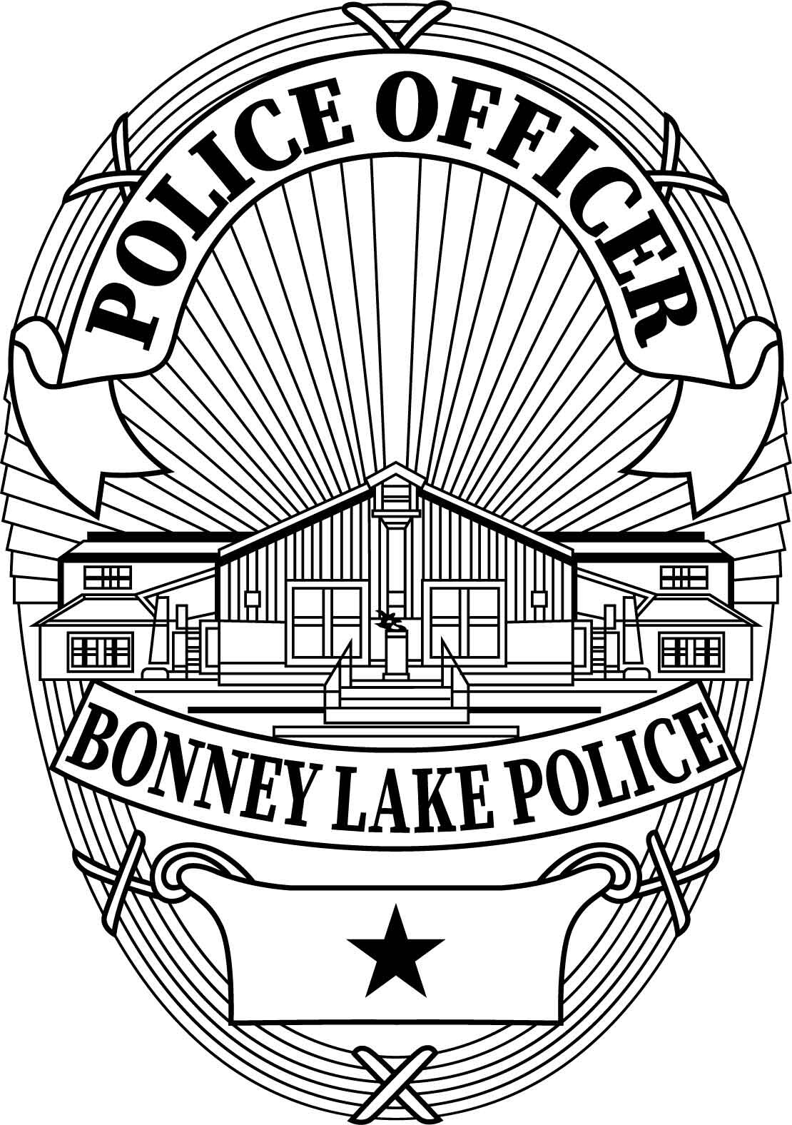 ArtStation - BONNEY LAKE POLICE OFFICER BADGE VECTOR FILE Black white ...