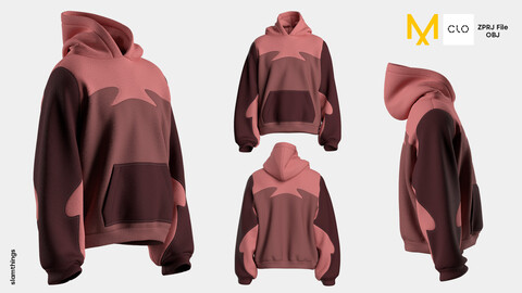 Streetwear Hoodie #008 - Clo 3D / Marvelous Designer + FBX / DIGITAL FASHION / HYPEBEAST / FUTURE FASHION