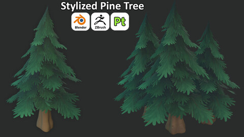 Stylized Pine Tree For Games 3D Art / Tutorial