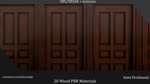 20 Wood Material Pack For Substance Painter(SBSAR / 4K Textures)