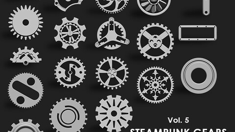 Steampunk Gears IMM Brush Pack 19 in One Vol 5