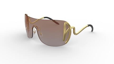 Eyewear Sunglasses for women with the letter A 3D model