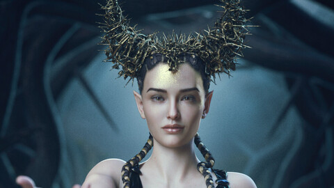 Thorns and Petals Headdress for Genesis 8 Females