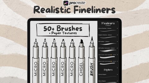 Fine Liner Brushes for Procreate, Procreate Micron Fine liner Brush Set, Inking and Stipple Brushes, Pattern Brushes, Procrealte Fineliners