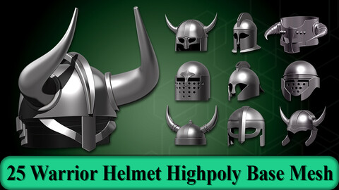 25 Warrior Helmet High Poly Base Mesh