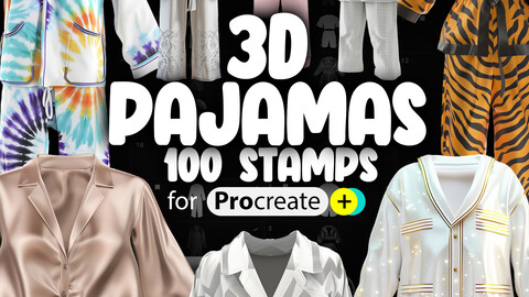 100 Procreate 3D Pajamas Stamp Brushes | Procreate Footed Pajamas Stamp Brushes | Procreate Sleep Shirts Stamp Brushes | Procreate Maternity Stamp Brushes | Procreate Silk Pajamas Stamp Brushes | Procreate Dual Color Stamp Brushes