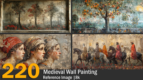 Medieval Wall Painting | Reference Images | 8K