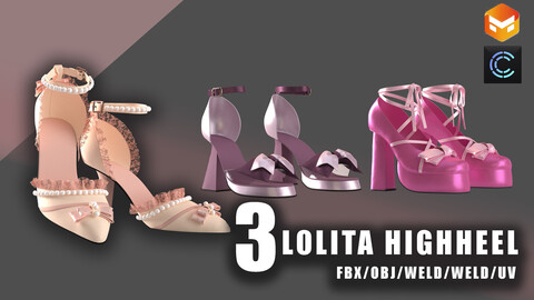 3 high heels/shoes/lolita shoes