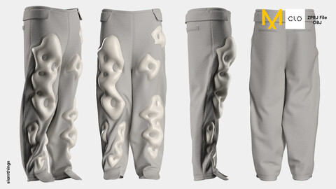 Streetwear Pants #039 - Clo 3D / Marvelous Designer + FBX / DIGITAL FASHION / HYPEBEAST / FUTURE FASHION