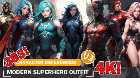 383 Modern Superheroes Diverse Character References and Designs Reference Art V2 4K