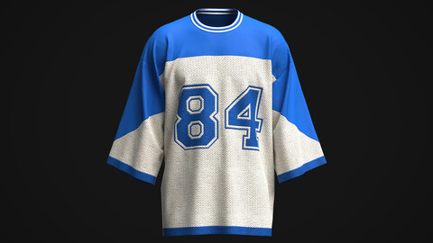 Knit 84 sports oversized T-shirt- White and Blue color