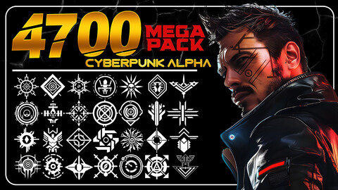 +4700 Cyberpunk Patterns and Alpha | Mega Pack | 4K