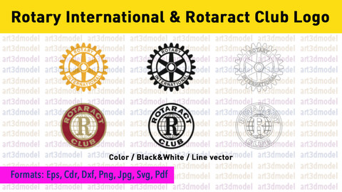 Rotary & Rotaract Club logo vector, Eps, Cdr, Dxf, Png, Jpg, Svg, Pdf