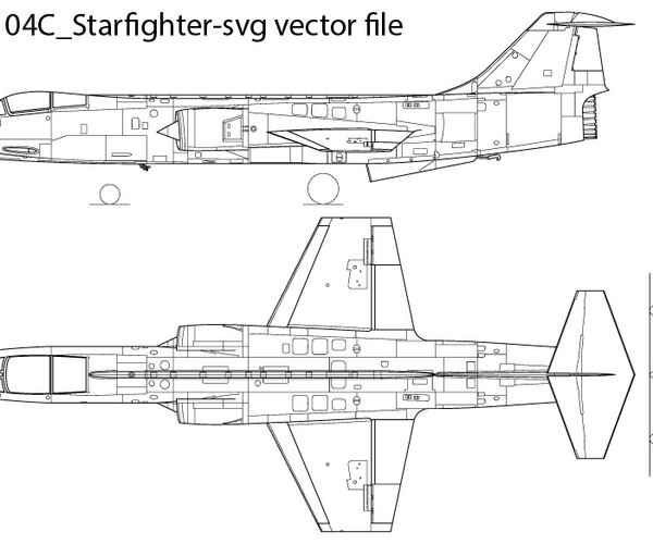 ArtStation - Lockheed_F-104C_Starfighter-svg vector file CNC, Cricut ...