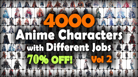 4000 Anime Characters with Different Jobs (Full Body) Reference Pack | MEGA Bundle | 4K | v.2