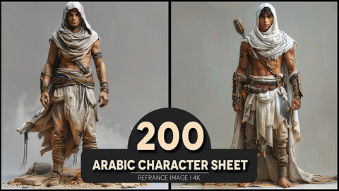 Arabic Character Sheet 4K Reference/Concept Images