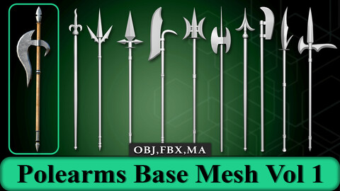 30 Polearms Base Mesh Vol 1