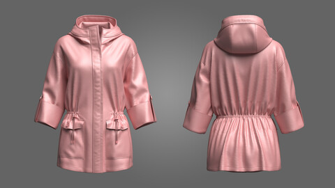 Women parka hoodie jacket 3D Model