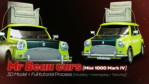 Mr Bean cars / 3D Model + Full Tutorial Process