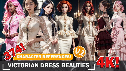 374 Victorian Dress Beauties - Reference Art Character design inspiration V2 4K