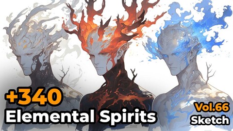 +340 Elemental Spirits Sketch Reference(4k)