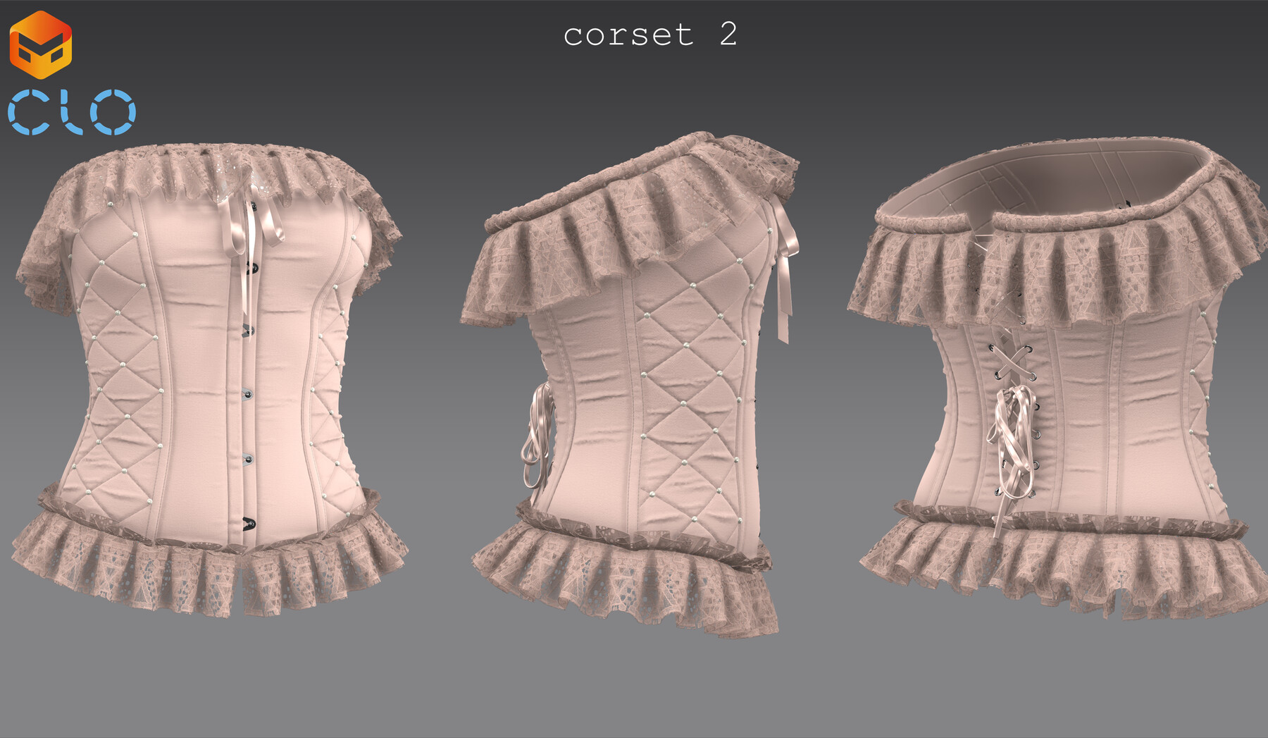 Artstation Corsets Set 2 Marvelous Designer Clo3d Project Obj Resources