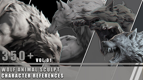 350+ Wolf Animal Sculpt - Character References Vol.01