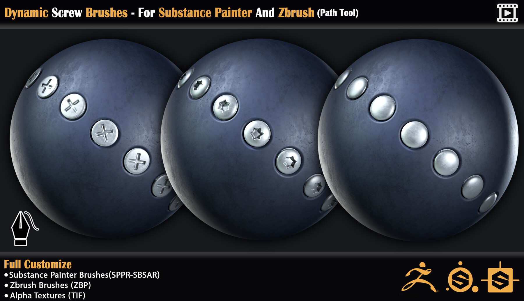 ArtStation - Dynamic Screw Brushes - For Substance Painter And Zbrush ...