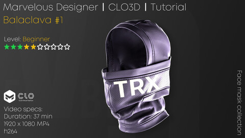 Balaclava #1 | Marvelous Designer | CLO3D | Video Tutorial