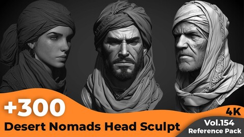 +300 Desert Nomads Head Sculpt Reference(4k)