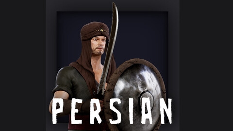 Persian Warrior2 A pose Low_poly character redy for games