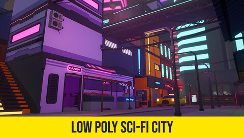 Low Poly Sci-Fi Cyberpunk City