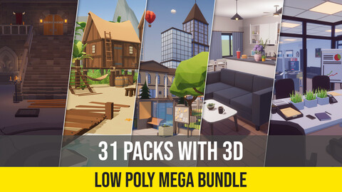 Low Poly Mega Bundle - 3D Asset Pack for Unity and Unreal Engine