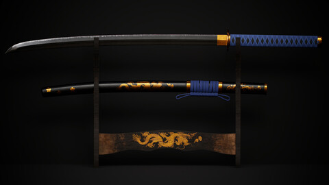 Katana (samurai sword) with stand