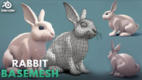 Rabbit BaseMesh - Topology + UV map