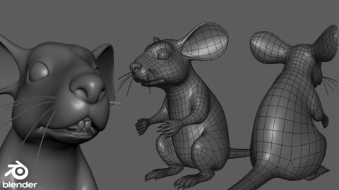 Mouse BaseMesh - Topology + UV Map