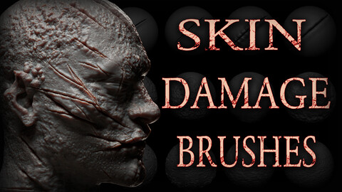 Zbrush + Blender - 30 Skin Damages Brushes