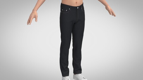 Men Jeans, Clo, Marvelous Designer +obj, fbx