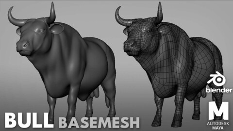 Bull BaseMesh - Topology + UV Map