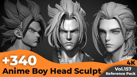 +340 Anime Boy Head Sculpt references(4k)