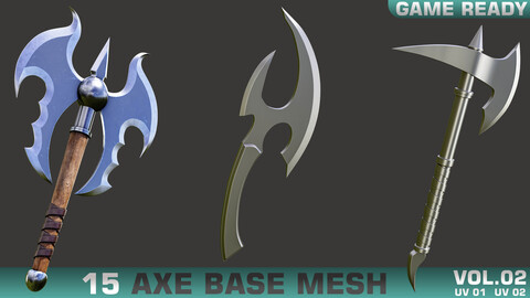 15 AXE BASE MESH - GAME READY