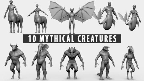 10 Mythical Creature - Topology + UV Map