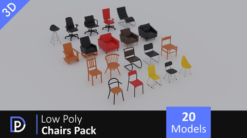 Low Poly Chairs Pack